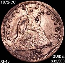 1872-CC Seated Liberty Quarter NEARLY UNCIRCULATED
