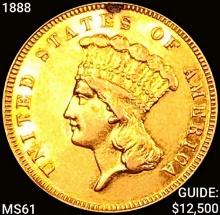1888 $3 Gold Piece UNCIRCULATED