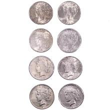 1922-1928 US Silver peace Dollars [8 Coins]