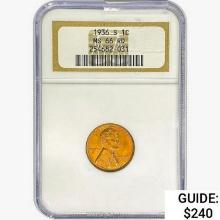 1936-S Wheat Cent NGC MS66 RD