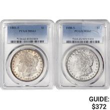 [2] 1880-1881 Morgan Silver Dollar PCGS MS63