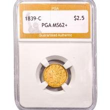 1839-C $2.50 Gold Quarter Eagle PGA MS62+