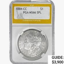 1884-CC Morgan Silver Dollar PGA MS66 SPL