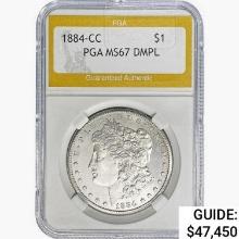 1884-CC Morgan Silver Dollar PGA MS67 DMPL