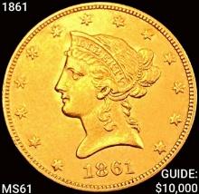1861 $10 Gold Eagle UNCIRCULATED