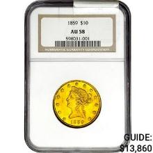 1859 $10 Gold Eagle NGC AU58