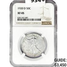 1920-D Walking Liberty Half Dollar NGC XF45