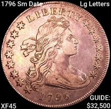 1796 Sm Date Lg Letters Draped Bust Dollar NEARLY UNCIRCULATED