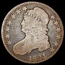 1824 Capped Bust Half Dollar NICELY CIRCULATED