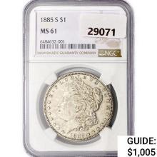 1885-S Morgan Silver Dollar NGC MS61