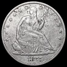 1877 Seated Liberty Half Dollar CLOSELY UNCIRCULAT