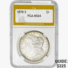 1878-S Morgan Silver Dollar PGA MS64