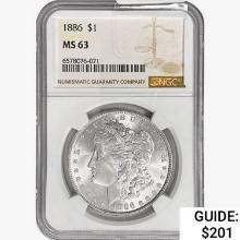 1886 Morgan Silver Dollar NGC MS63