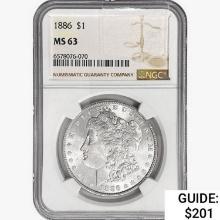 1886 Morgan Silver Dollar NGC MS63