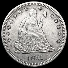 1891 Seated Liberty Quarter CHOICE AU