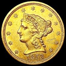 1853 $2.5 Gold Quarter Eagle CHOICE AU