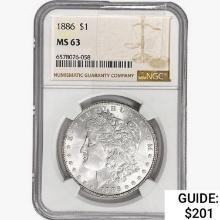 1886 Morgan Silver Dollar NGC MS63