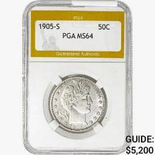 1905-S Barber Half Dollar PGA MS64