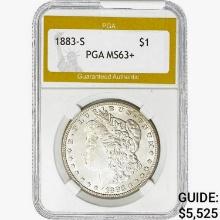 1883-S Morgan Silver Dollar PGA MS63+