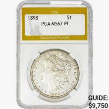 1898 Morgan Silver Dollar PGA MS67 PL