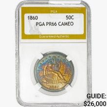 1860 Seated Liberty Half Dollar PGA PR66 CAMEO