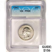 1942 Washington Silver Quarter ICG PR65
