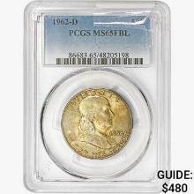 1962-D Franklin Half Dollar PCGS MS65 FBL