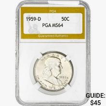 1959-D Franklin Half Dollar PGA MS64