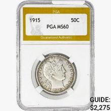 1915 Barber Half Dollar PGA MS60