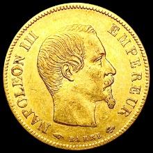 1856 France .0933oz Gold 10 Francs CLOSELY UNCIRCU