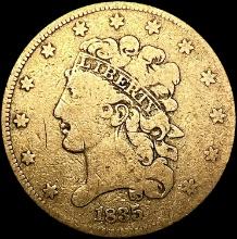 1835 $5 Gold Half Eagle NICELY CIRCULATED