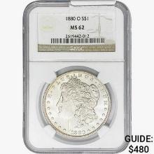 1880-O Morgan Silver Dollar NGC MS62