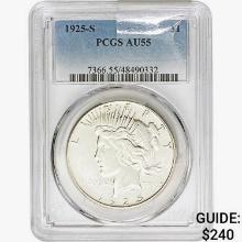 1925-S Silver Peace Dollar PCGS AU55