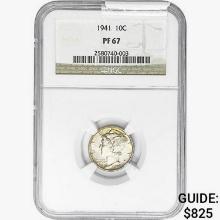 1941 Mercury Silver Dime NGC PF67