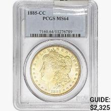 1885-CC Morgan Silver Dollar PCGS MS64