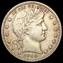 1914-D Barber Quarter CLOSELY UNCIRCULATED