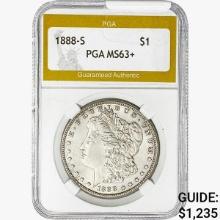 1888-S Morgan Silver Dollar PGA MS63+