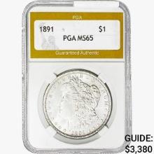 1891 Morgan Silver Dollar PGA MS65