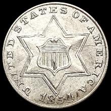 1854 Silver Three Cent HIGH GRADE