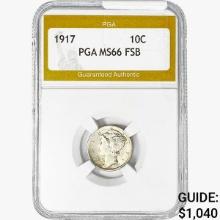 1917 Mercury Silver Dime PGA MS66 FSB