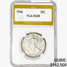 1946 Walking Liberty Half Dollar PGA MS68