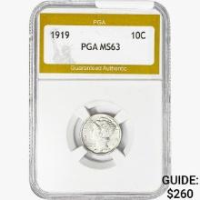 1919 Mercury Silver Dime PGA MS63