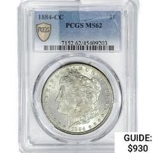 1884-CC Morgan Silver Dollar PCGS MS62