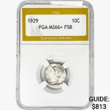 1929 Mercury Silver Dime PGA MS66+ FSB