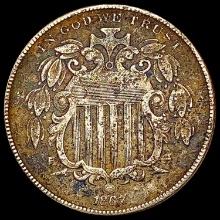 1867 No Rays Shield Nickel NEARLY UNCIRCULATED