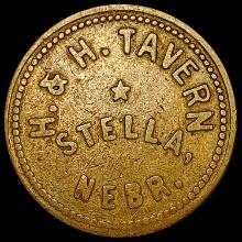 - H.&H. Tavern; Stella NE 5C Token CLOSELY UNCIRCU