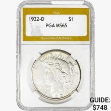 1922-D Silver Peace Dollar PGA MS65