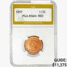 1857 Braided Hair Half Cent PGA MS64+ RED