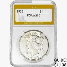 1935 Silver Peace Dollar PGA MS65