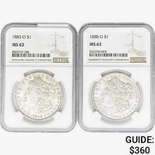 1885-O [2] Morgan Silver Dollar NGC MS63